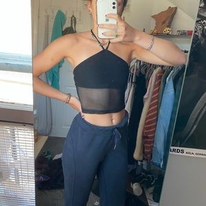 superdown kira mesh halter top